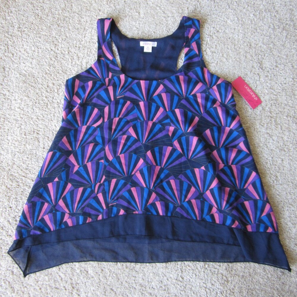 Xhilaration women's size XS Geometric Racerback Sleeveless Blouse Tank